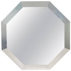 Silver Wood Frame Octagonal Mirror