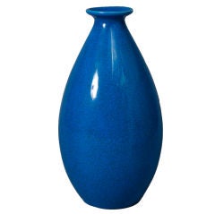 Blue Crackle Glaze Tall Vase by Boch La Louviere