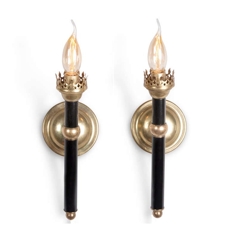 French Torch Sconces, Pair