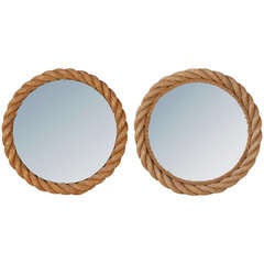 Braided Rope Frame Mirrors, Pair