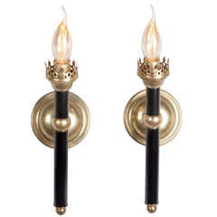 French Torch Sconces, Pair