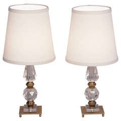 Crystal Boudoir/Table Lamps, Pair