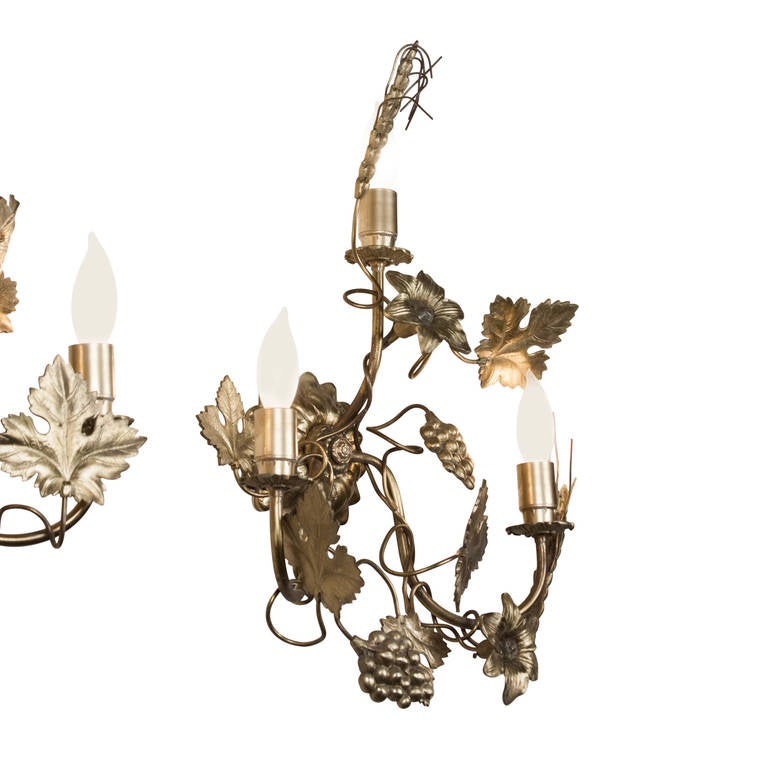 Pair of Gilded Metal Sconces