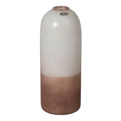 Bullet Shaped White and Reddish Glass Vase by Seguso