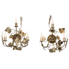 Pair of Gilded Metal Sconces