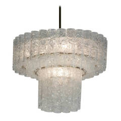 Three Tier Glass Tube Chandelier by Doria