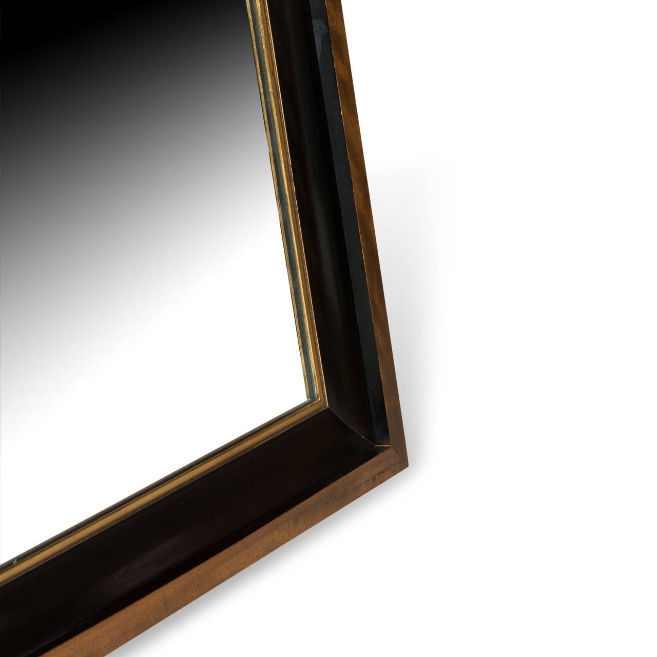 Mahogany and Ebonized Frame Mirror, American, 1960s In Good Condition For Sale In Brooklyn, NY