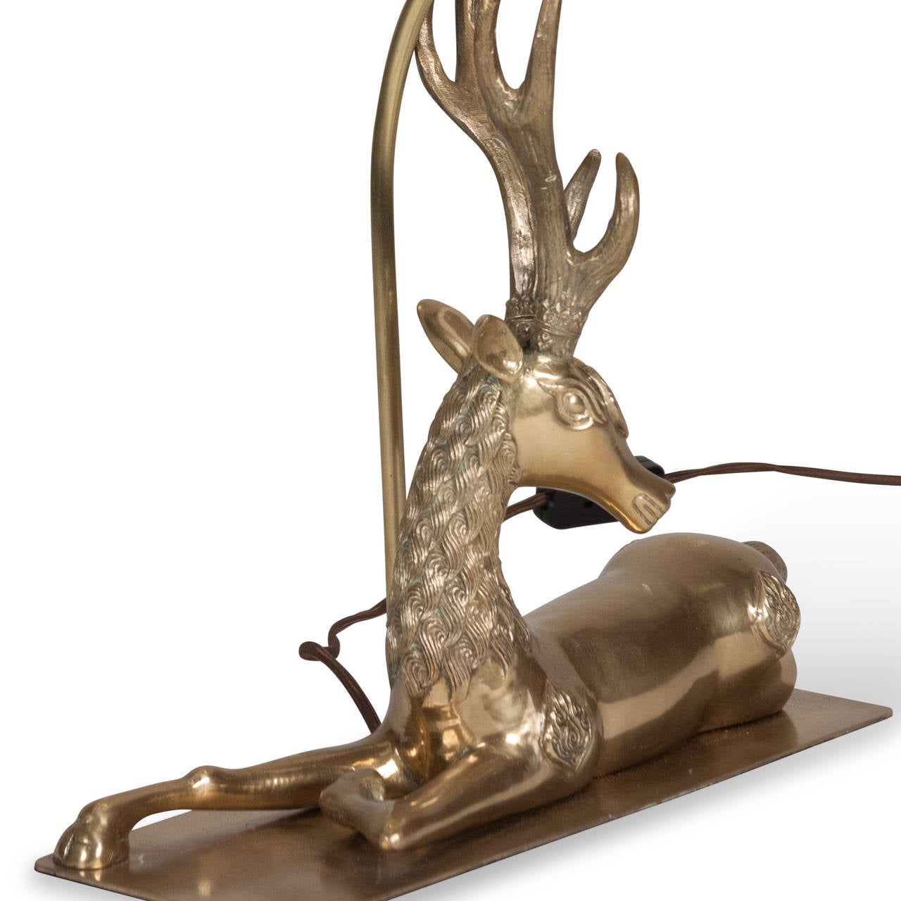Brass Deer Table Lamp, French 1970s In Excellent Condition In Brooklyn, NY