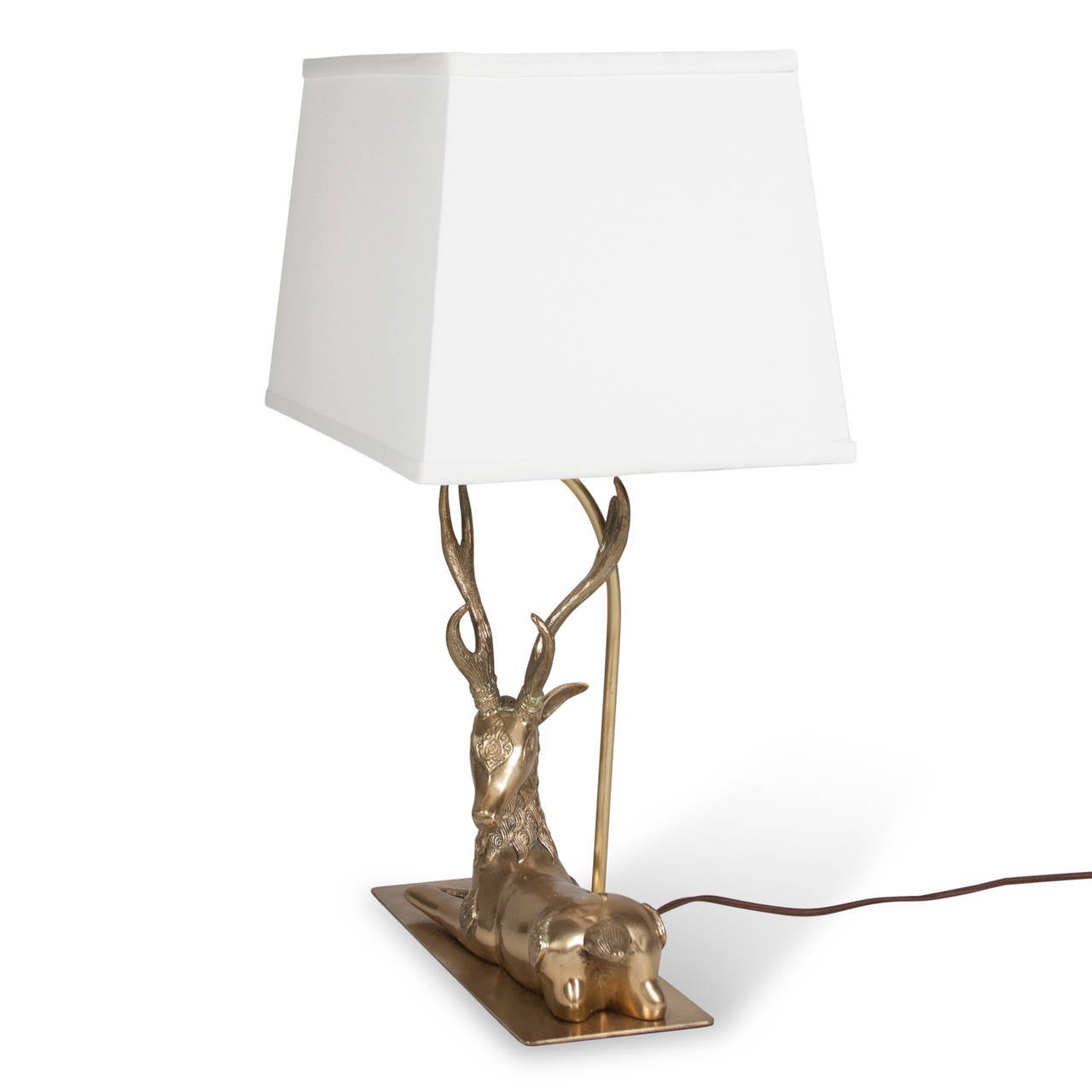 Late 20th Century Brass Deer Table Lamp, French 1970s