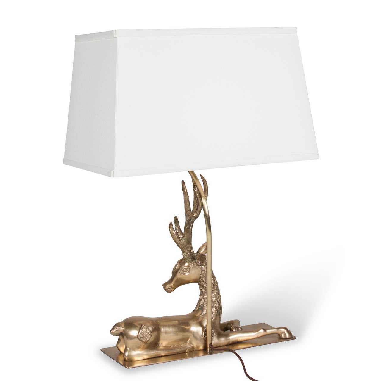 Brass Deer Table Lamp, French 1970s 2