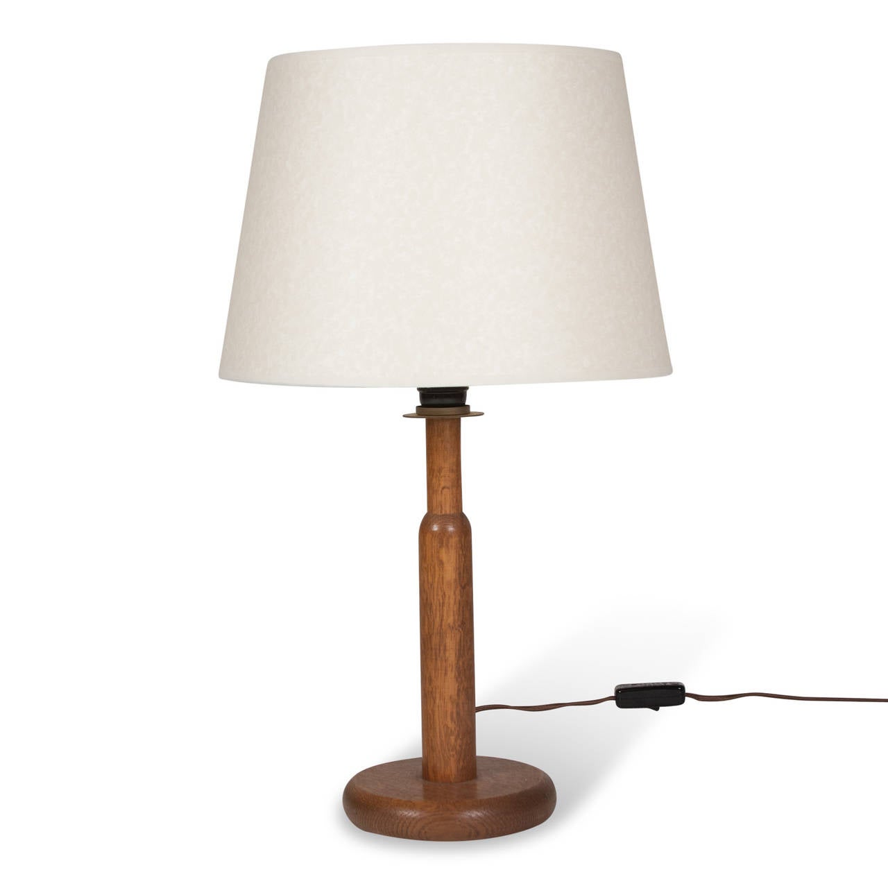 Mid-20th Century Turned Elm Wood Table Lamp For Sale