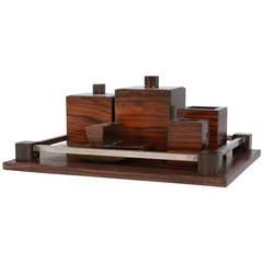 Macassar Desk Set, French 1930s
