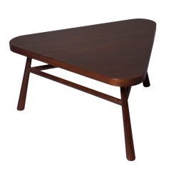 Triangle Solid Mahogany Coffee Table by Robsjohn-Gibbings