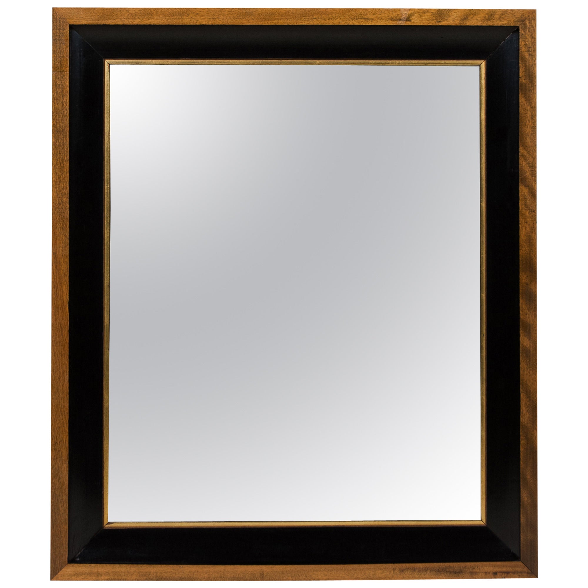 Mahogany and Ebonized Frame Mirror, American, 1960s For Sale