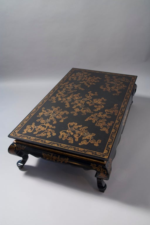 Black Lacquered Chinese Style Low Table
