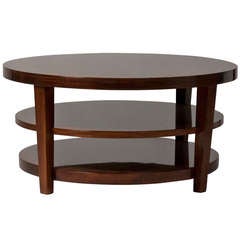 Circular Three Tier Mahogany Coffee Table