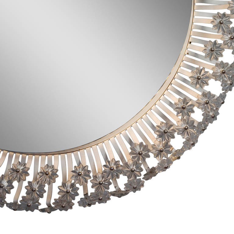 Flower Burst Round Illiminated Mirror