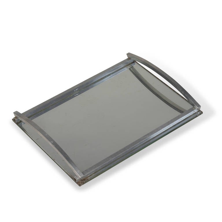French Matte Nickel Frame Serving Tray