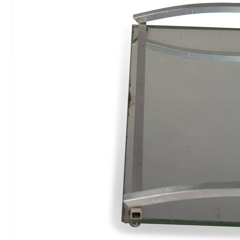 Mirror Matte Nickel Frame Serving Tray