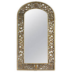 Antique Bronze Wall Mirror by Oscar Bach