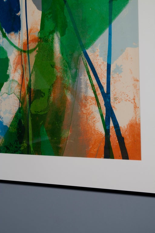 Late 20th Century Colorful Abstract Lithograph by Paul Jenkins