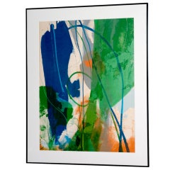 Colorful Abstract Lithograph by Paul Jenkins