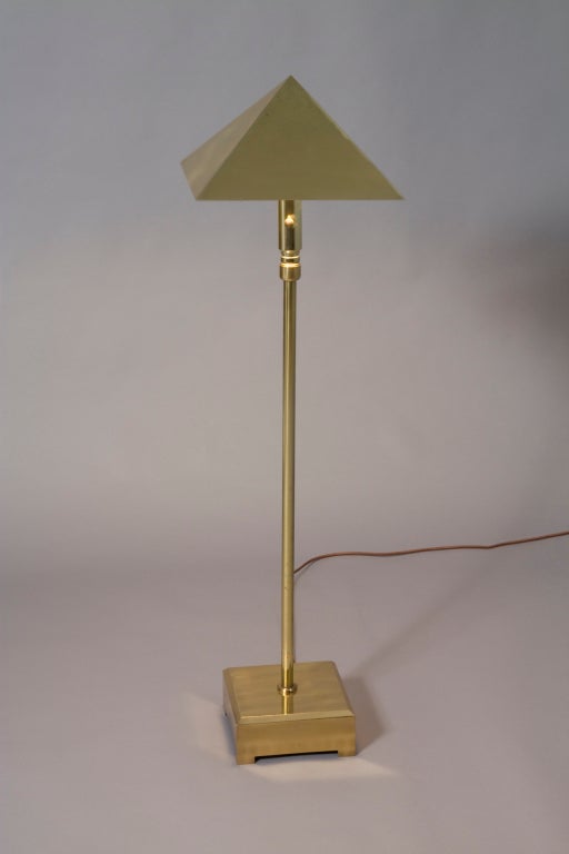 Chapman Adjustable Brass Pyramid Shade Floor Lamp