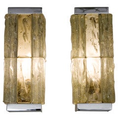 Chunky Glass Block Sconces by Perzel