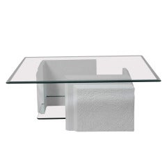 Stone and Glass Two Tier Coffee Table