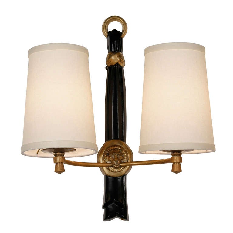 Two Arm Medallion Sconces, Pair