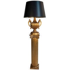 Gilt Column Floor Lamp