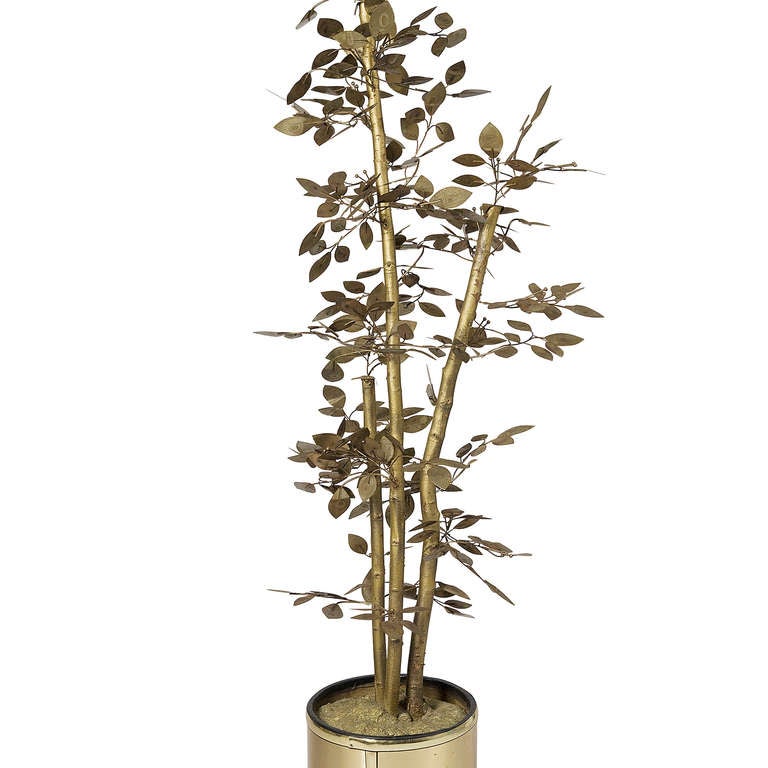 American Two Brass Tree Sculptures by C. Jere