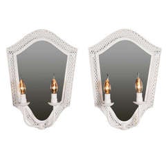 Perforated Mirror Shield Sconces
