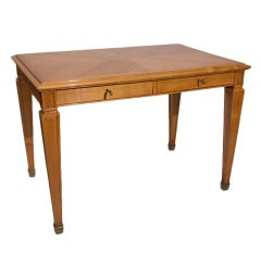 French 1940s Neoclassical Two Drawer Cherry Desk