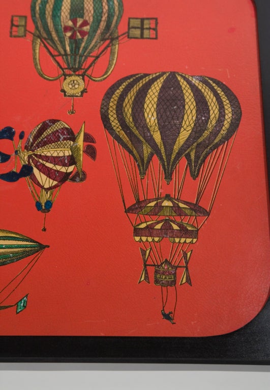 Mid-20th Century Hot Air Balloon Lithograph Panel by Piero Fornasetti