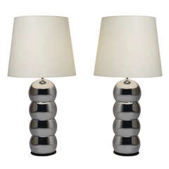 Pair of Chrome Table Lamps