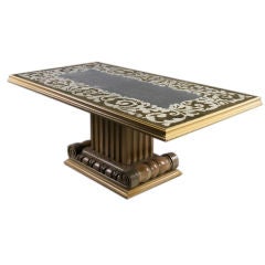 Reverse Painted Mirror Top Low Table by Grosfeld House