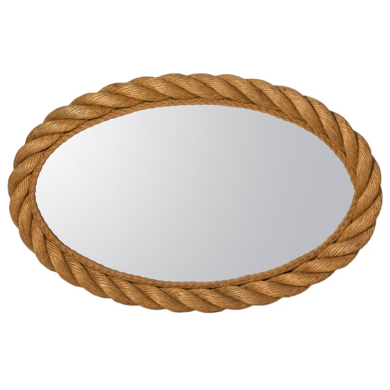 Braided Rope Oval Mirror by Audoux et at 1stDibs