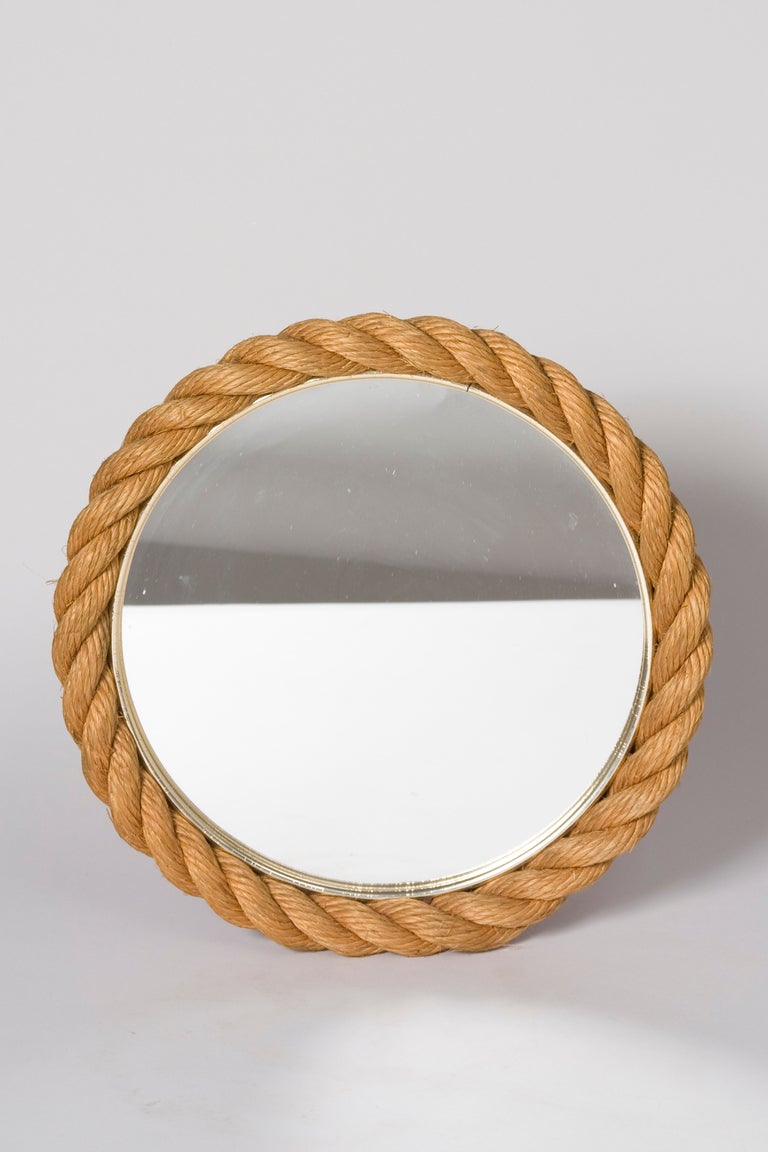 Braided Rope Frame Mirror by Audoux et Minet In Excellent Condition In Brooklyn, NY
