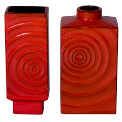 Two Space Age Ceramic Vases by Zalloni