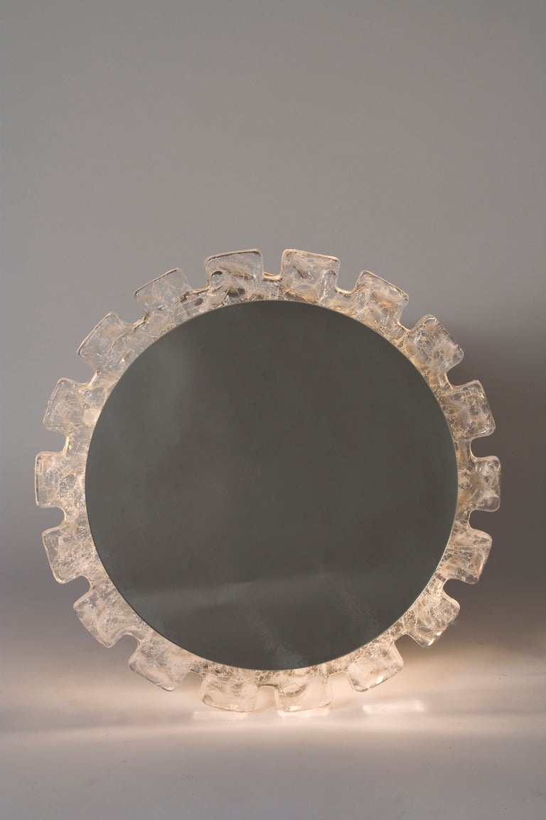Late 20th Century Perspex Circular/Round Illuminated MIrror