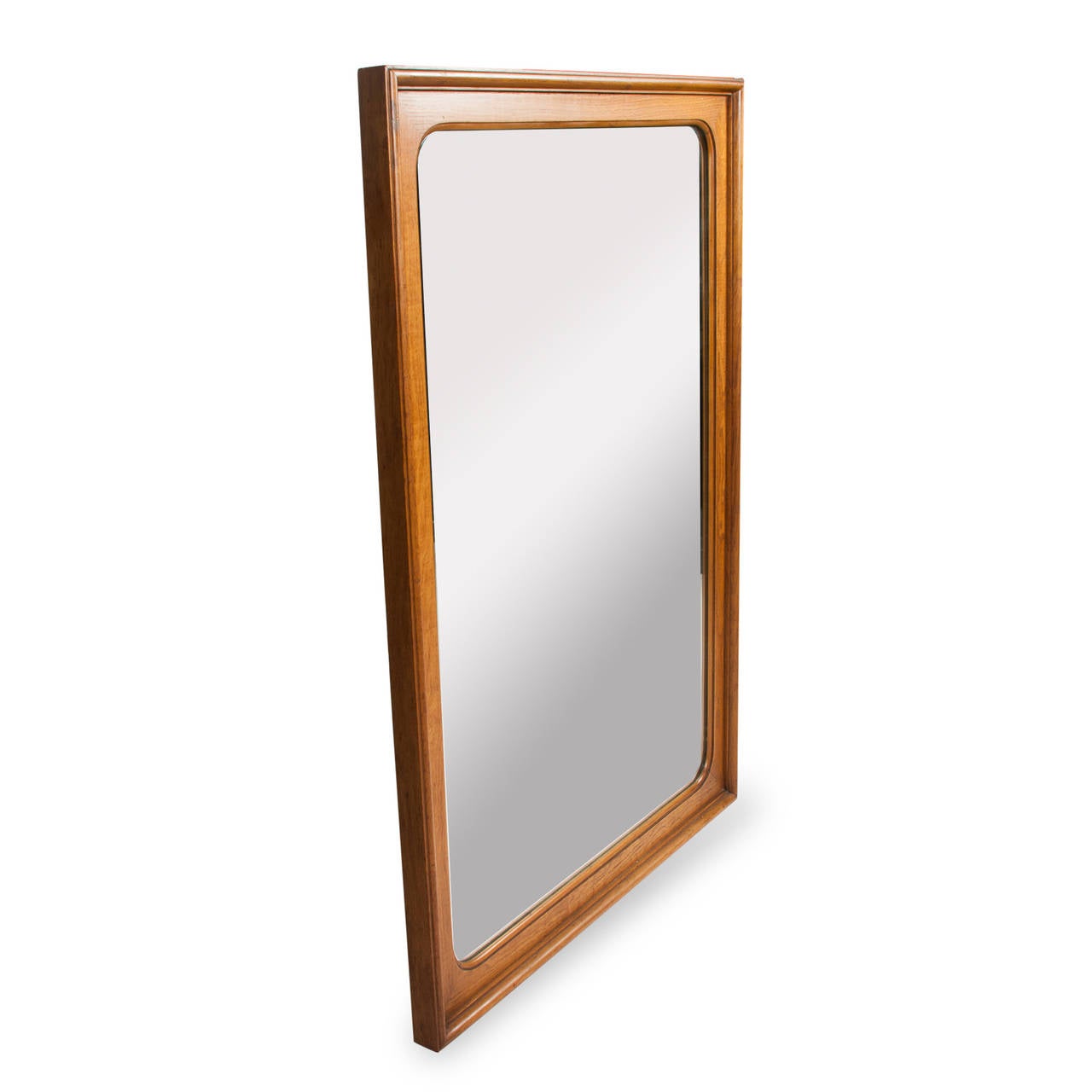 Glass 1960s Maple Frame Mirror For Sale
