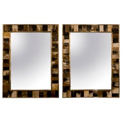 Pair of Bone and Horn Frame Mirrors