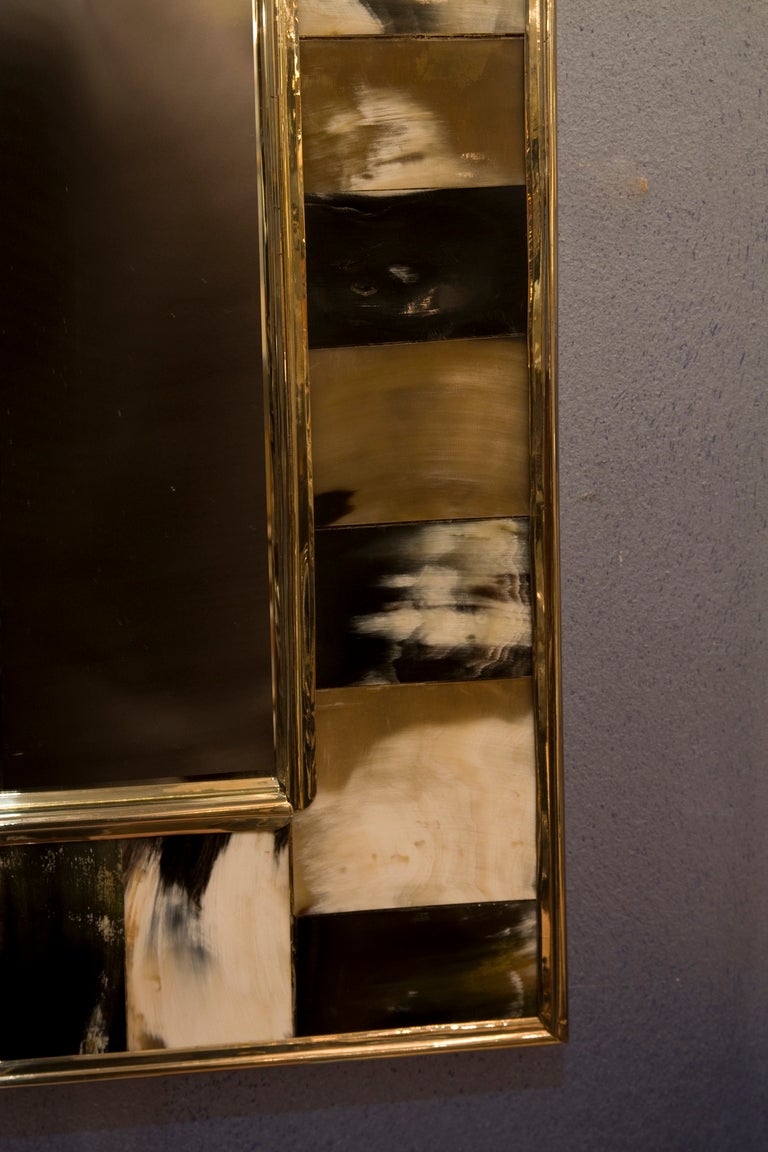 Pair of Bone and Horn Frame Mirrors In Excellent Condition In Brooklyn, NY