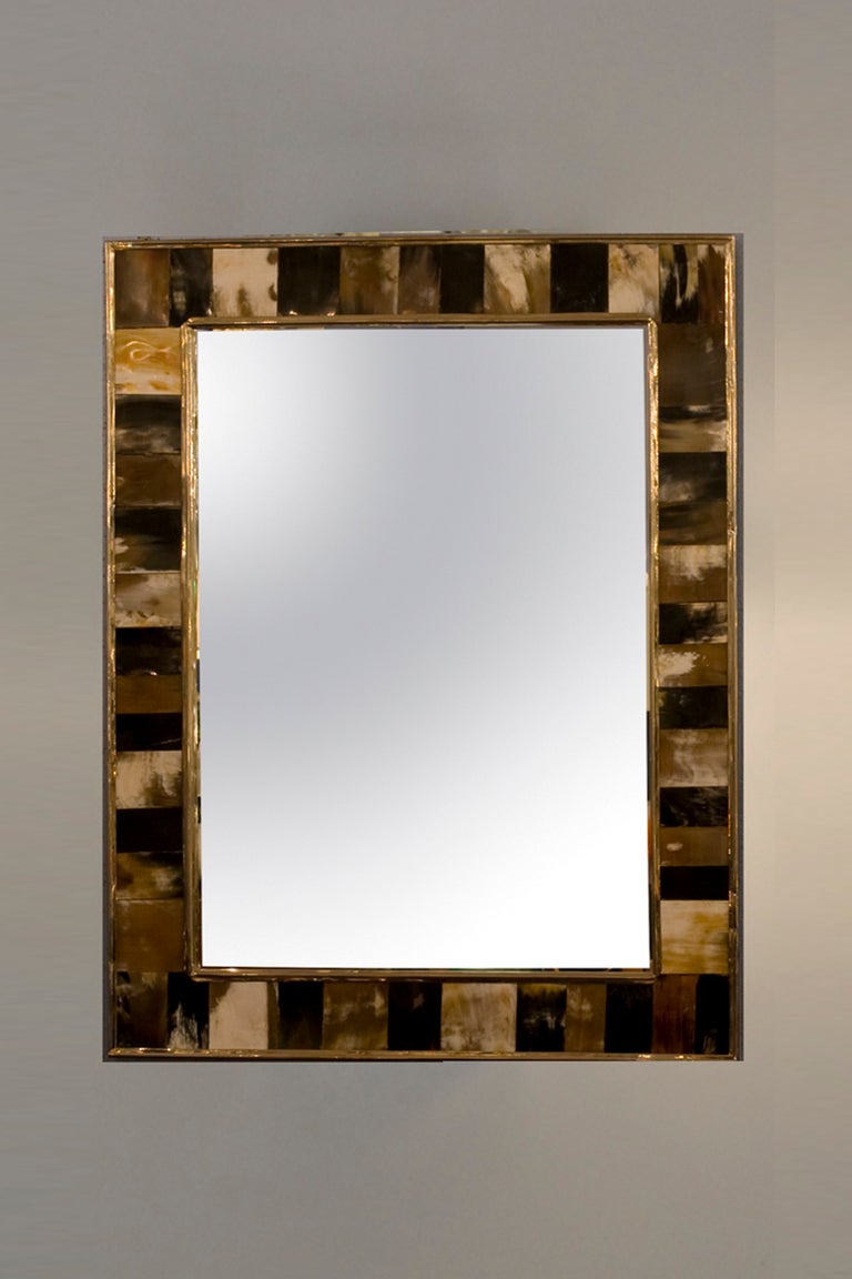 Late 20th Century Pair of Bone and Horn Frame Mirrors