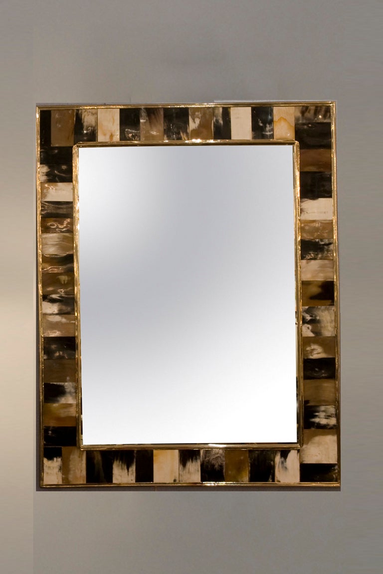 Pair of Bone and Horn Frame Mirrors 1
