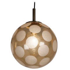 Golden Frosted Glass Chandelier