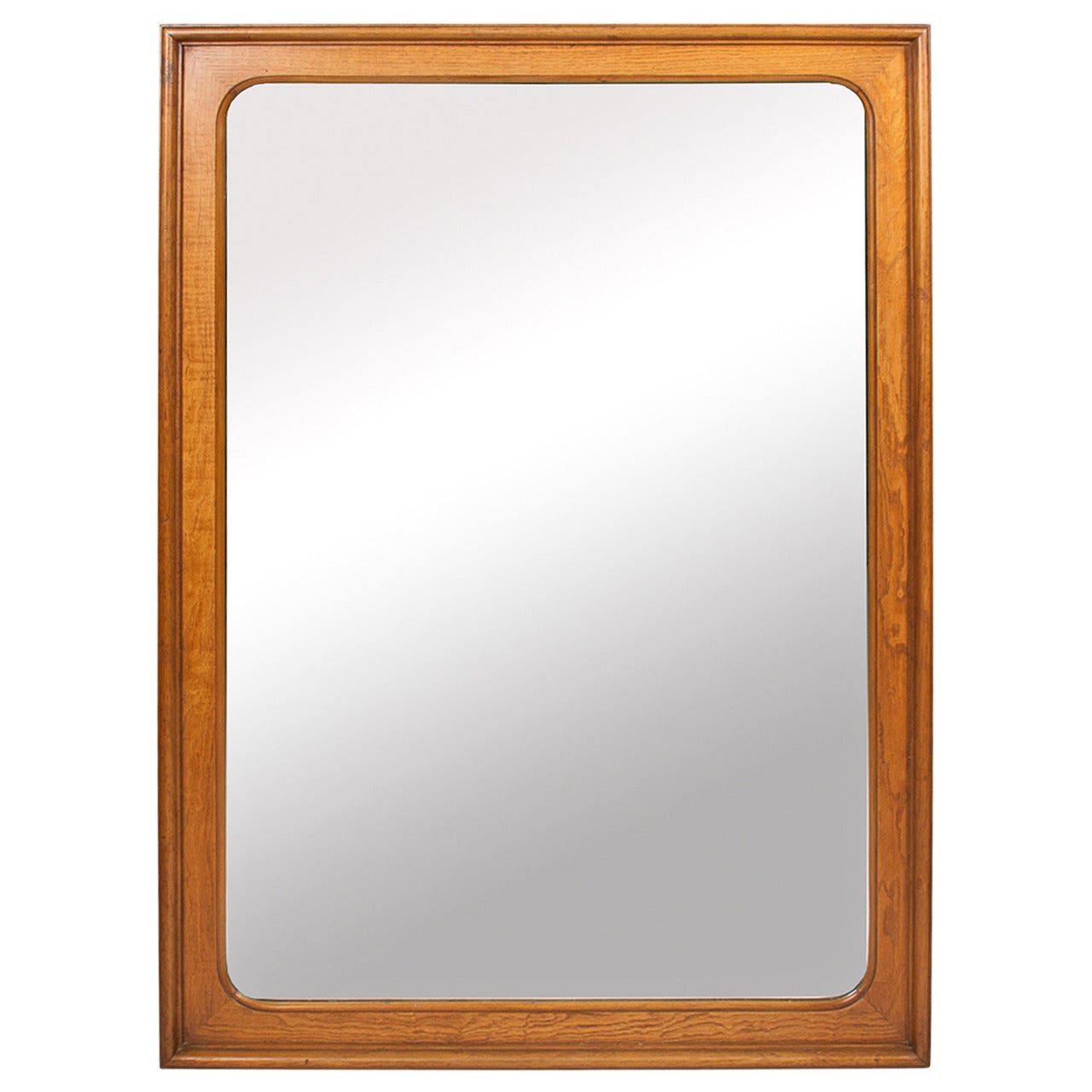 1960s Maple Frame Mirror For Sale