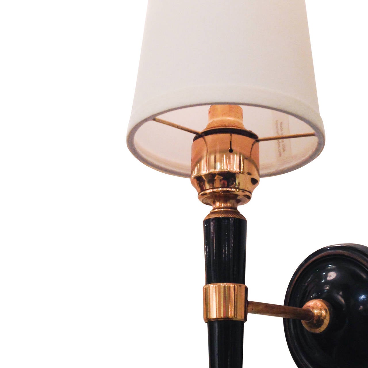 Pair of Black and Brass Post Sconces 2