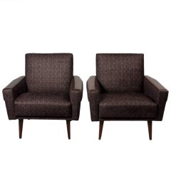 Streamline Modern Parlor Upholstered Armchairs